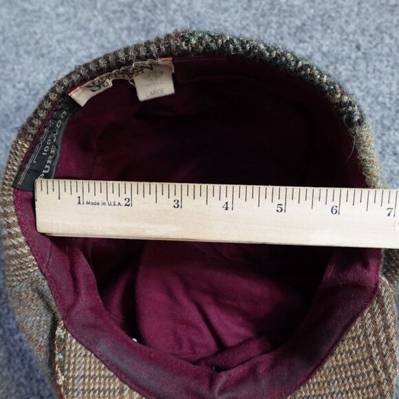 Vintage Schuman Sullivan Newsboy Cap Brown Tweed Wool USA Peaky Blinders - Picture 13 of 15